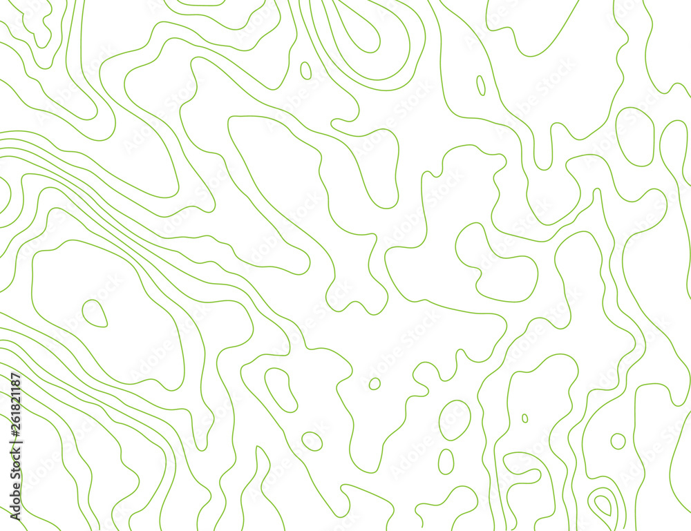 Green lines topographic map on a white background. Vector illustration . Green lines topographic map on a white background. Vector illustration .