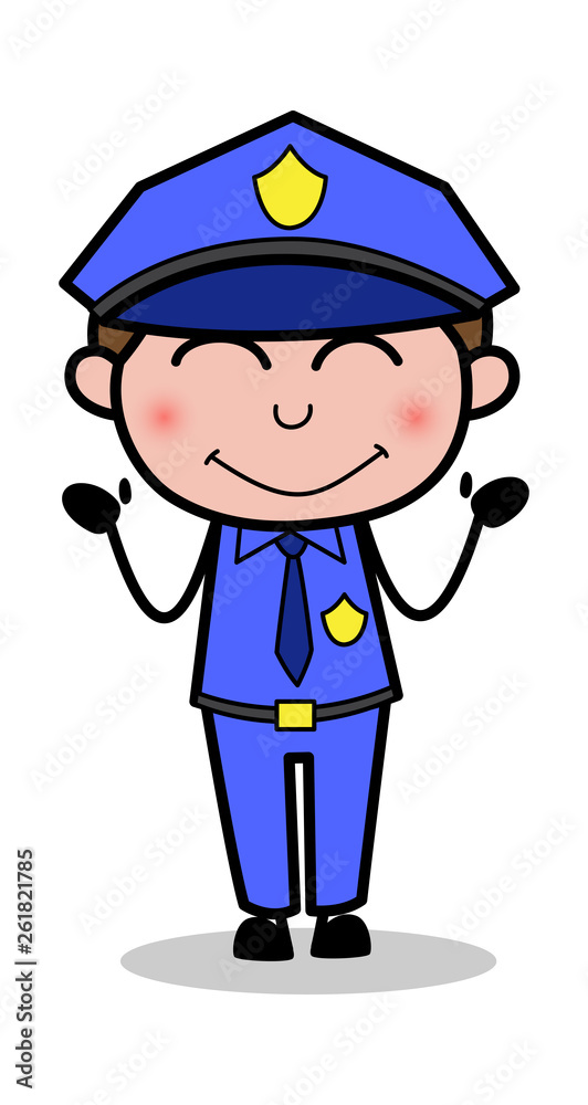 Feeling Shame - Retro Cop Policeman Vector Illustration Feeling Shame - Retro Cop Policeman Vector Illustration