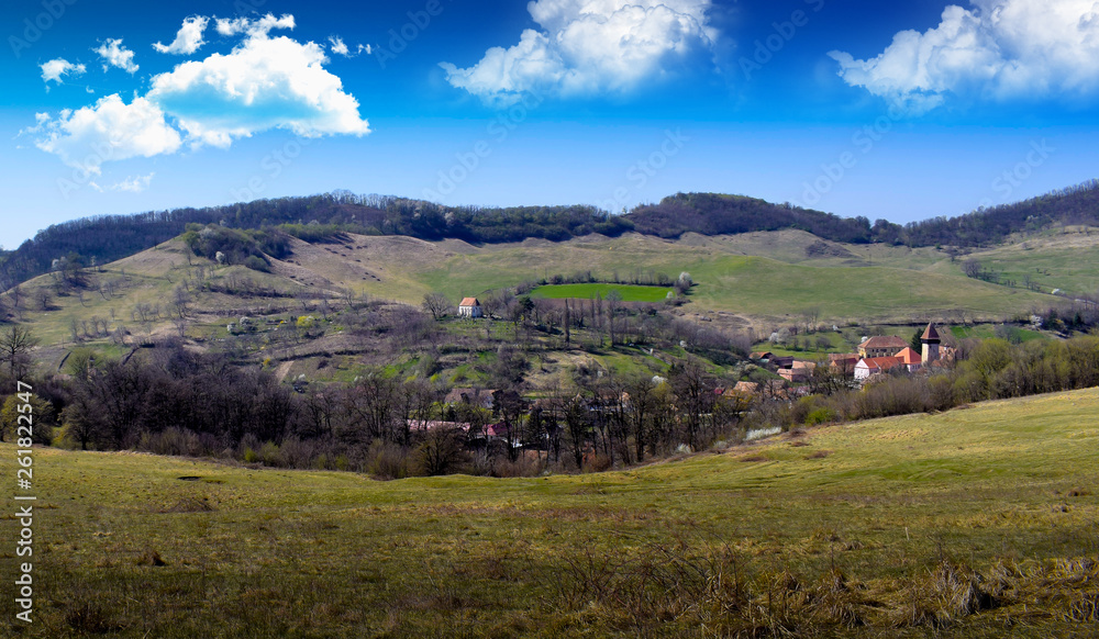 Landscape of Atel. A beautiful village in Transylvania Romania Landscape of Atel. A beautiful village in Transylvania Romania