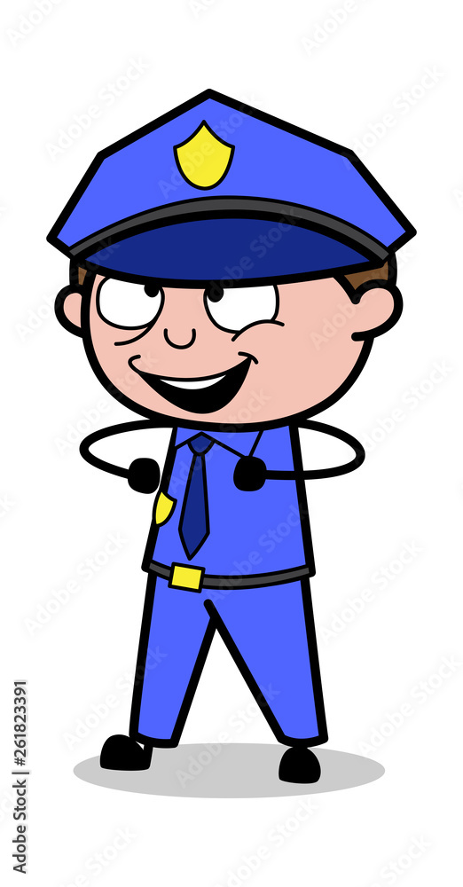 Dancing Pose - Retro Cop Policeman Vector Illustration Dancing Pose - Retro Cop Policeman Vector Illustration