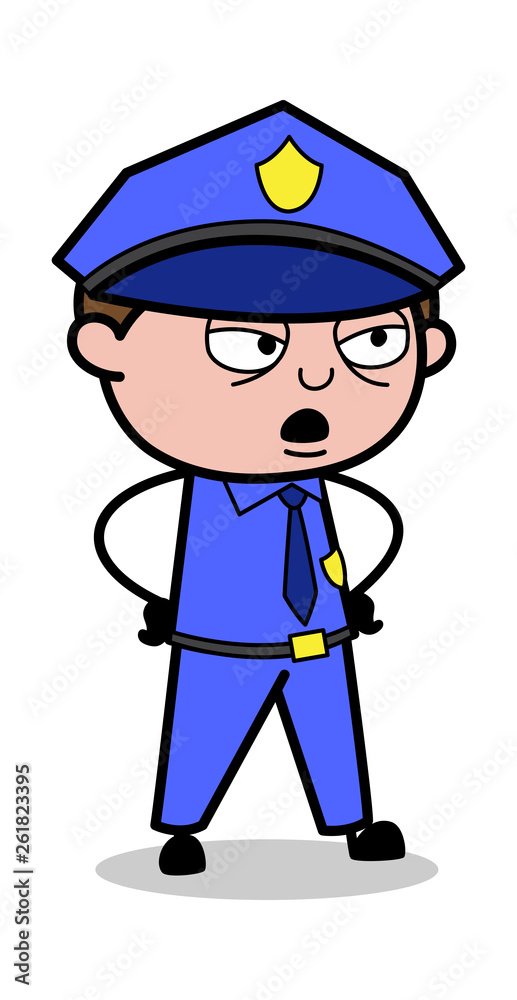 Rude Behave - Retro Cop Policeman Vector Illustration Rude Behave - Retro Cop Policeman Vector Illustration