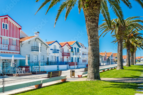 Costa Nova, Portugal: colorful striped houses in a beach village