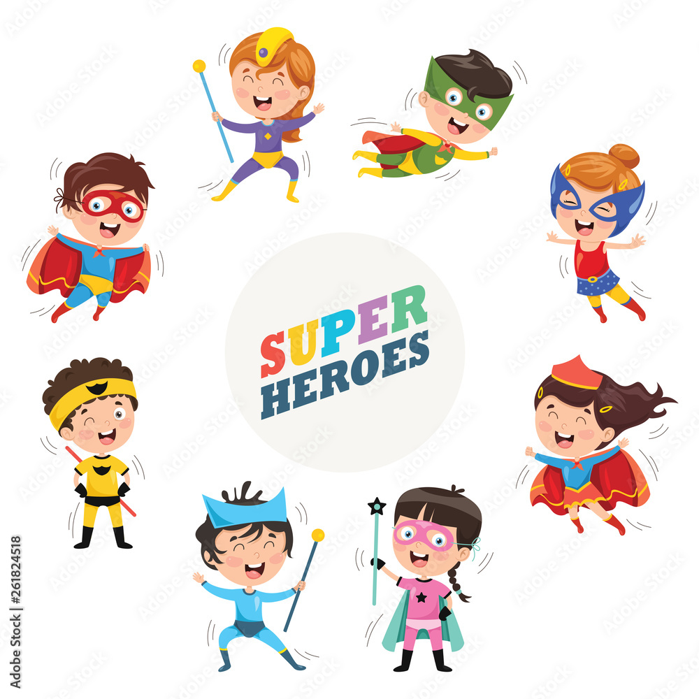 Vector Illustration Of Superheroes Vector Illustration Of Superheroes