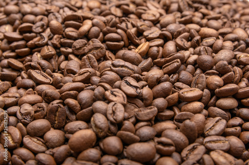 Composition of coffee beans. Coffee beans background. Coffee concept disign.