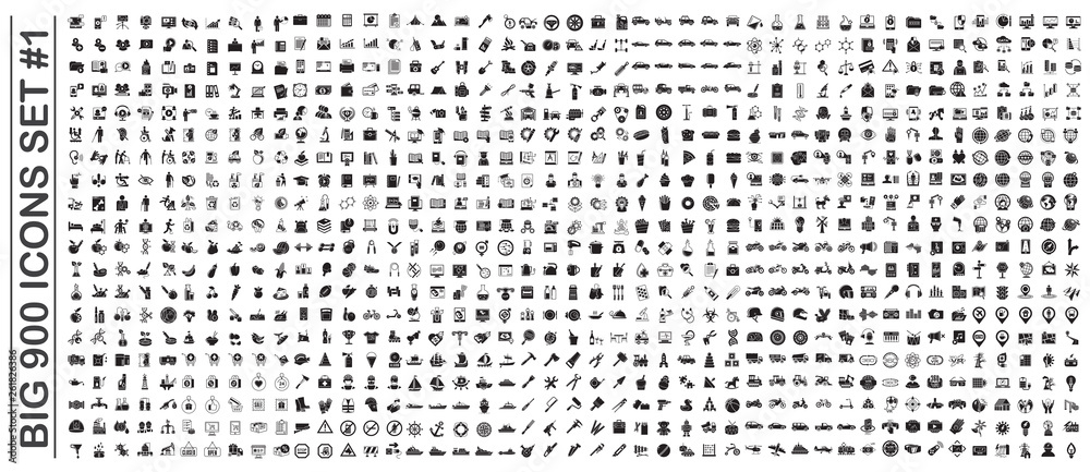 Big 900 icons set on background for graphic and web design. Simple vector sign. Internet concept symbol for website button or mobile app. Big 900 icons set on background for graphic and web design. Simple vector sign. Internet concept symbol for website button or mobile app.