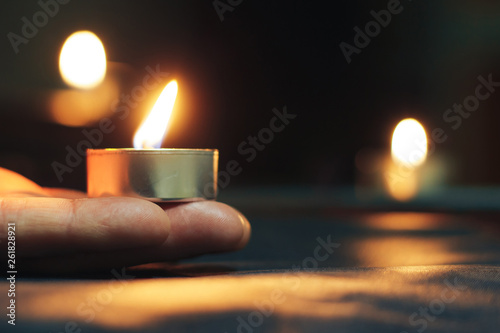 Memorial Day International Holocaust Remembrance Day The candle burns photo