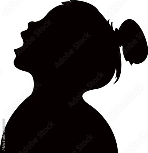 a girl head silhouette vector