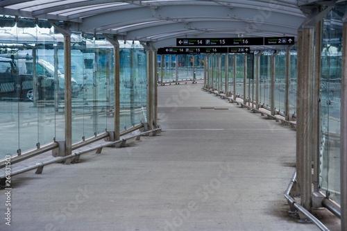 Canvas Print Glazed walkway at Dublin Airport. Dublin, Ireland.