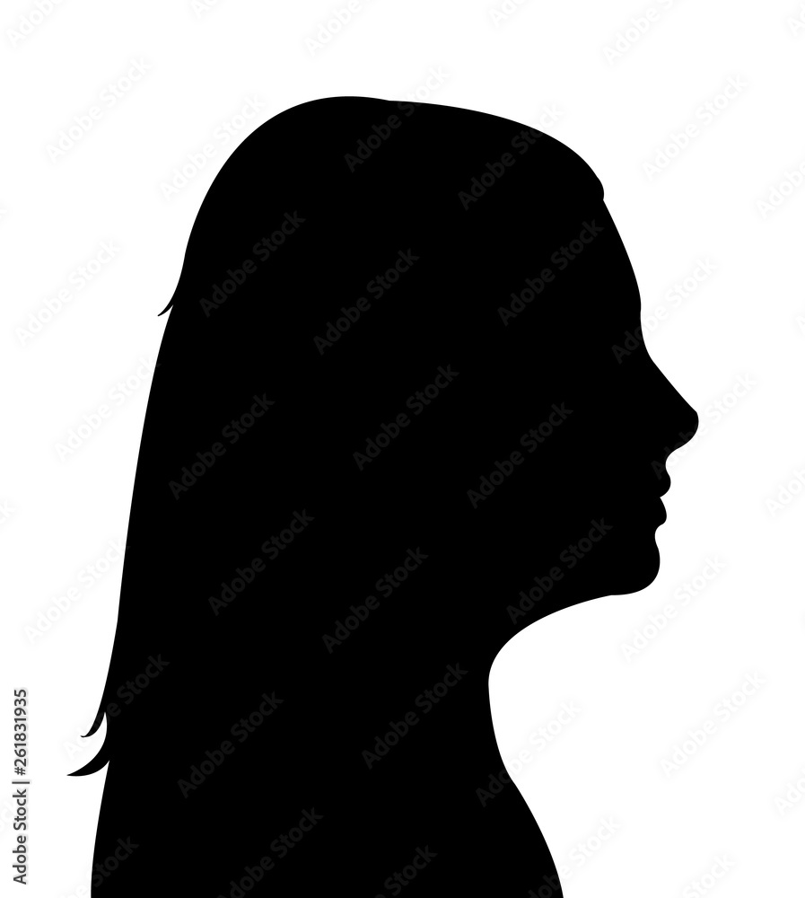 a woman head silhouette vector