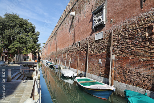 Walls of the arsenal of Venice, Italy