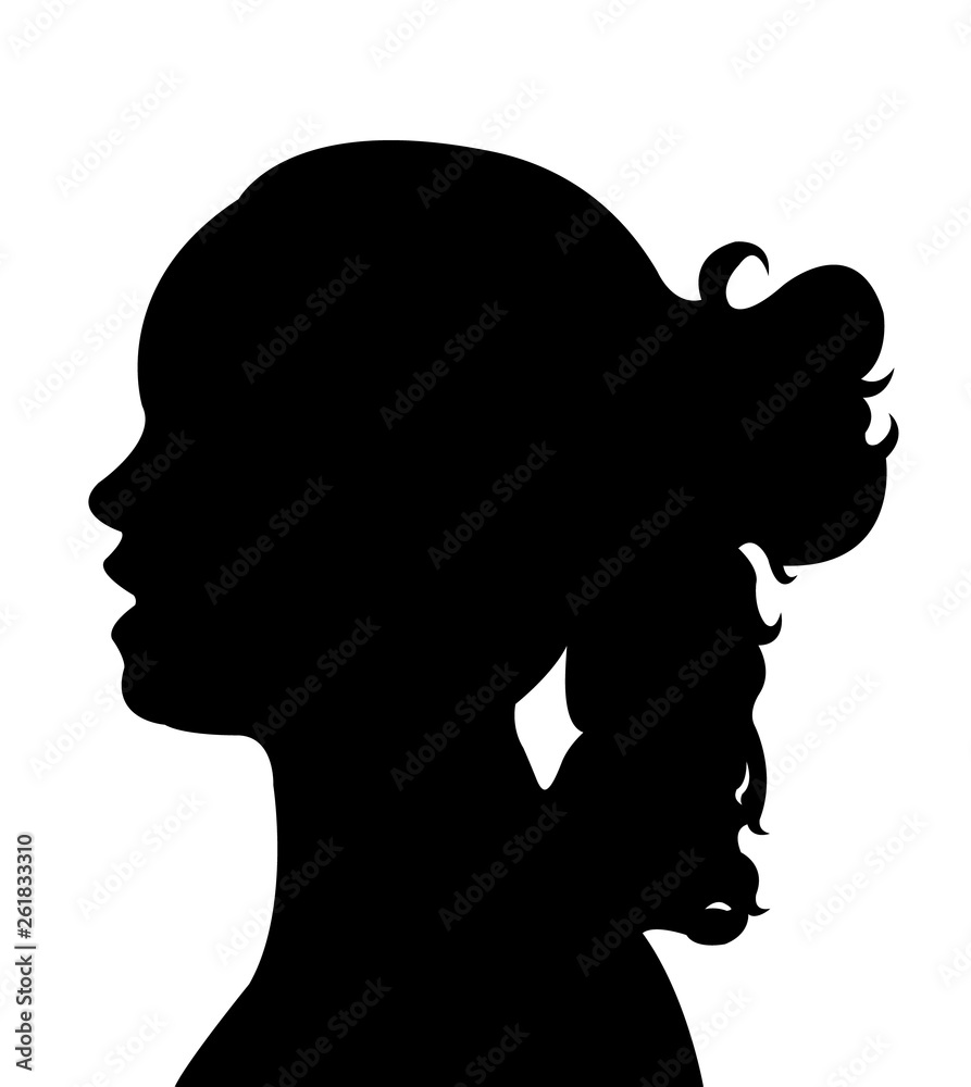 a child head silhouette vector