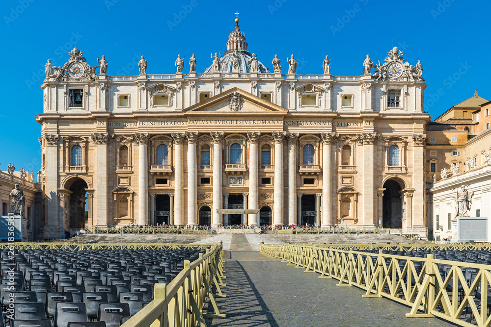 San Pietro Basilica Vatican City, Rome Italy. Rome architecture and landmark. St. Peter's cathedral in Rome