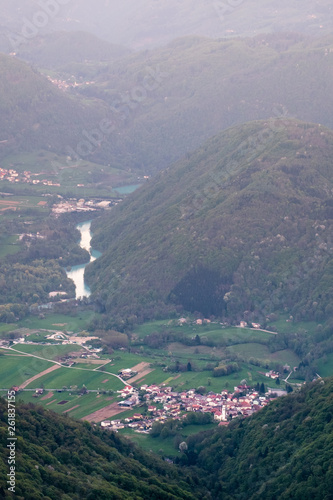 Small village Volče in Soca valley in Slovenia in spring photo