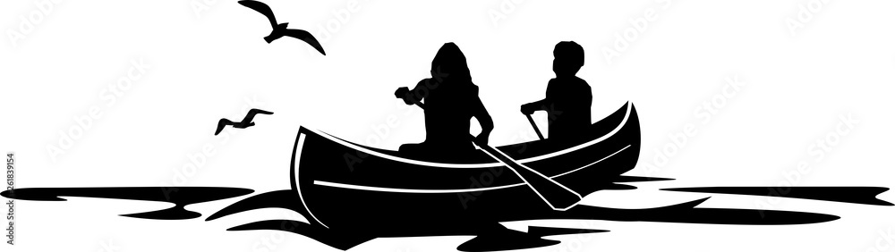Canoe Paddle SIlhouette