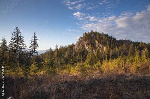 Mountain peak at sunrise