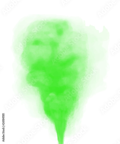 Realistic burning green color smoke firework vector illustration. Exclusive holiday item for websites, web design, mobile app
