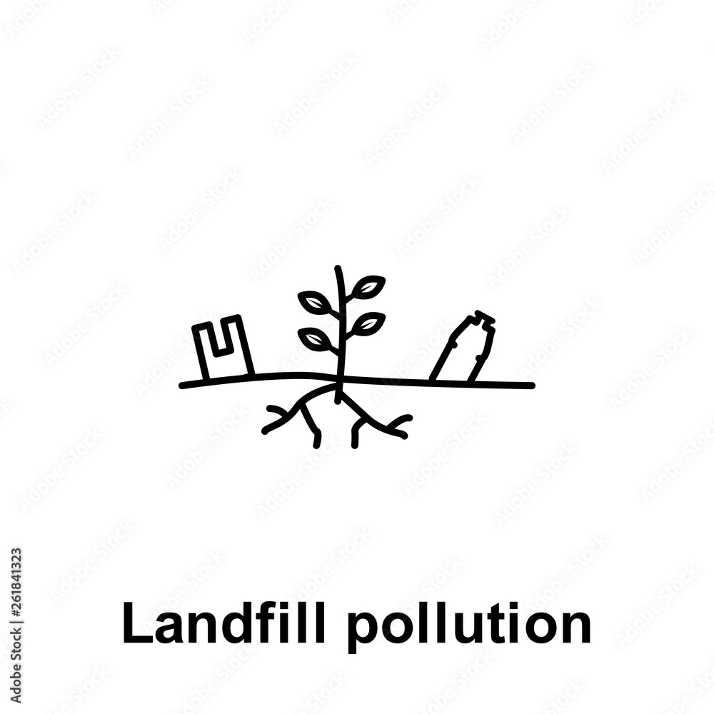 Landfill pollution, bottle icon. Element of pollution problems icon. Thin line icon for website design and development, app development. Premium icon