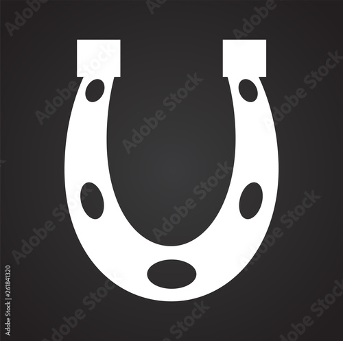 Horse shoe icon on background for graphic and web design. Simple vector sign. Internet concept symbol for website button or mobile app.