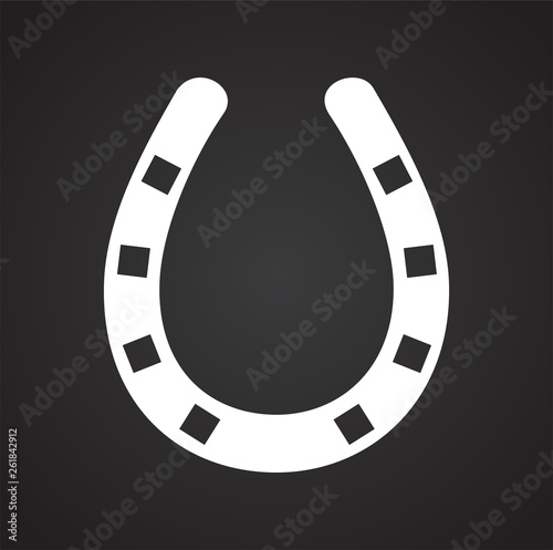 Horse shoe icon on background for graphic and web design. Simple vector sign. Internet concept symbol for website button or mobile app.