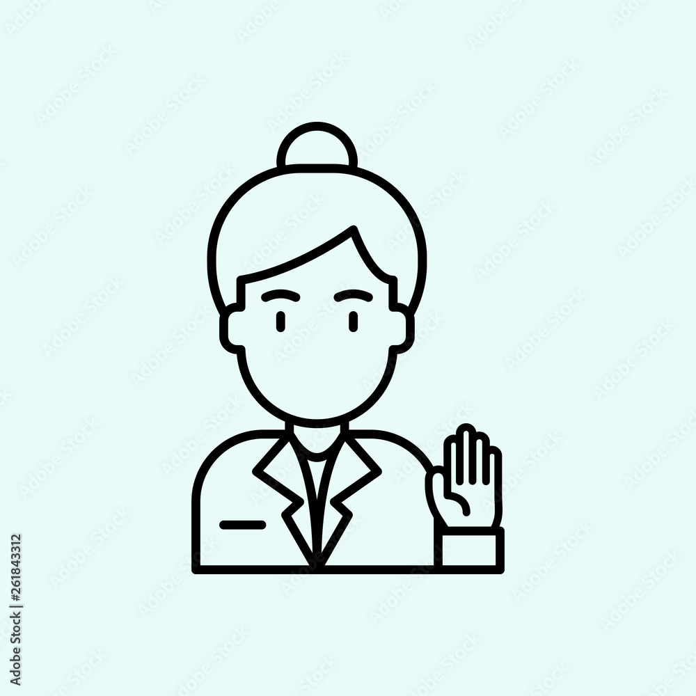 protest, female, hand icon. Element of Feminism for mobile concept and web apps icon. Outline, thin line icon for website design and development, app development