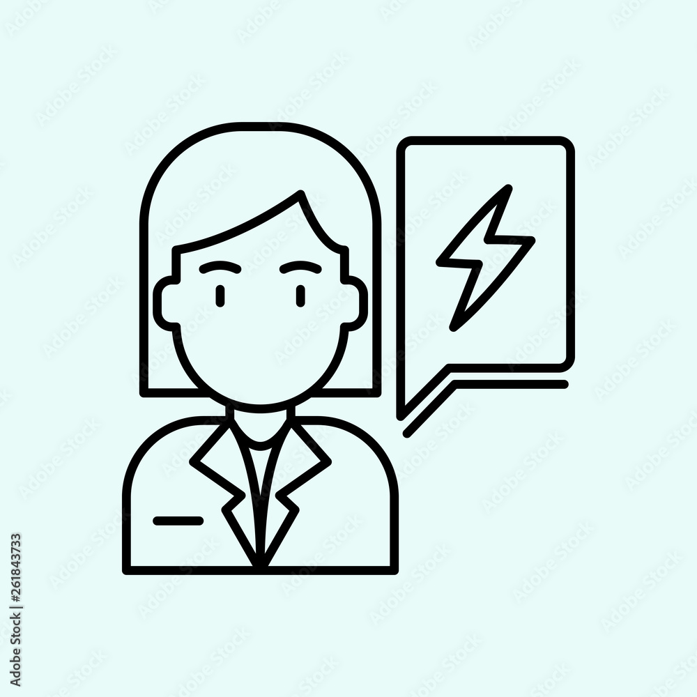 girl, women's day, speech bubbles,power icon. Element of Feminism for mobile concept and web apps icon. Outline, thin line icon for website design and development, app girl, women's day, speech bubbles,power icon. Element of Feminism for mobile concept and web apps icon. Outline, thin line icon for website design and development, app