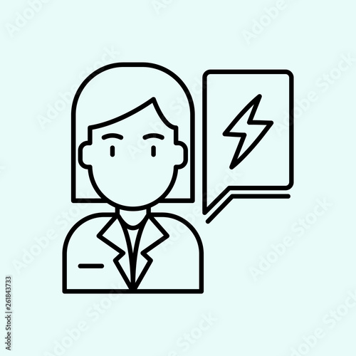 girl, women's day, speech bubbles,power icon. Element of Feminism for mobile concept and web apps icon. Outline, thin line icon for website design and development, app © gunayaliyeva