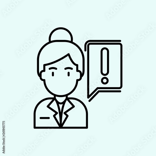 girl, symbol,protest,speech bubble icon. Element of Feminism for mobile concept and web apps icon. Outline, thin line icon for website design and development, app