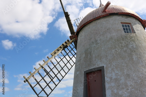 Moinho de vento, tradicional da ilha Graciosa, Açores, Portugal. photo