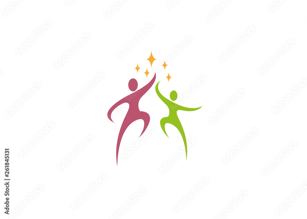 Fototapeta premium Creative Two People Logo Design Illustration