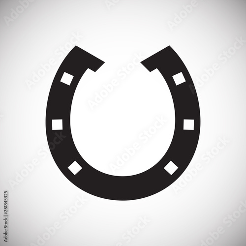 Horse shoe icon on background for graphic and web design. Simple vector sign. Internet concept symbol for website button or mobile app.
