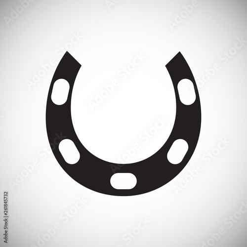 Horse shoe icon on background for graphic and web design. Simple vector sign. Internet concept symbol for website button or mobile app.