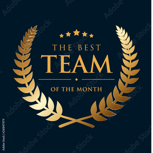 The Best Team Award.Golden Emblem. Isolated vector illustration