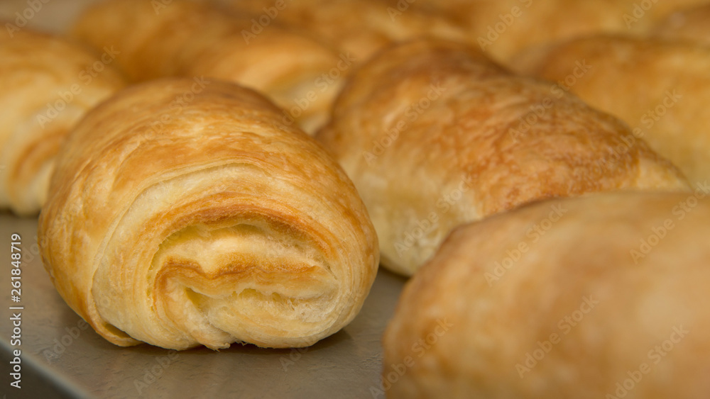 Puff pastry rolls, fresh sweet pastries