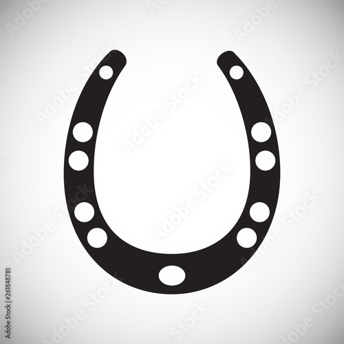 Horse shoe icon on background for graphic and web design. Simple vector sign. Internet concept symbol for website button or mobile app.
