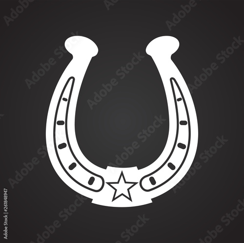 Horse shoe icon on background for graphic and web design. Simple vector sign. Internet concept symbol for website button or mobile app.