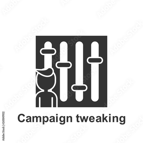 Online marketing, campaign tweaking icon. Element of online marketing icon. Premium quality graphic design icon. Signs and symbols collection icon for websites, web design