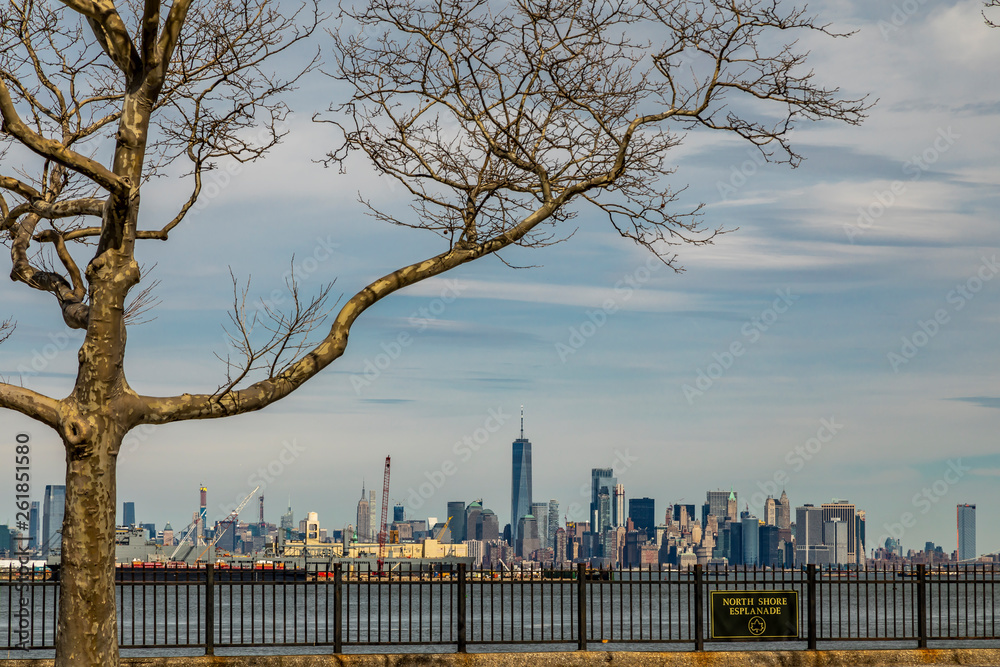 New York City skyline seen from Staten Island in USA New York City skyline seen from Staten Island in USA