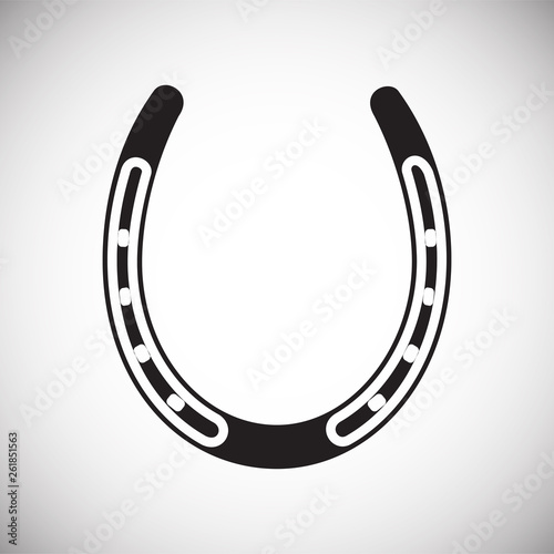 Horse shoe icon on background for graphic and web design. Simple vector sign. Internet concept symbol for website button or mobile app.