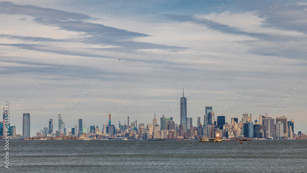 new york city skyline seen from Staten Island in USA new york city skyline seen from Staten Island in USA
