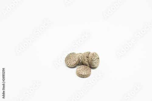 Medicines of various colors in the form of tablets, capsules and gelatin