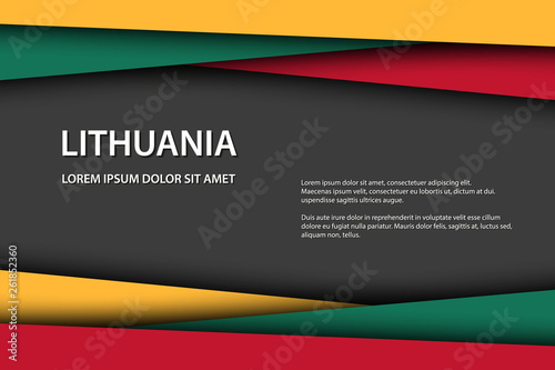 Vector background with Lithuanian colors and free grey space for your text, Lithuanian flag, Made in Lithuania, Lithuanian icon and symbol