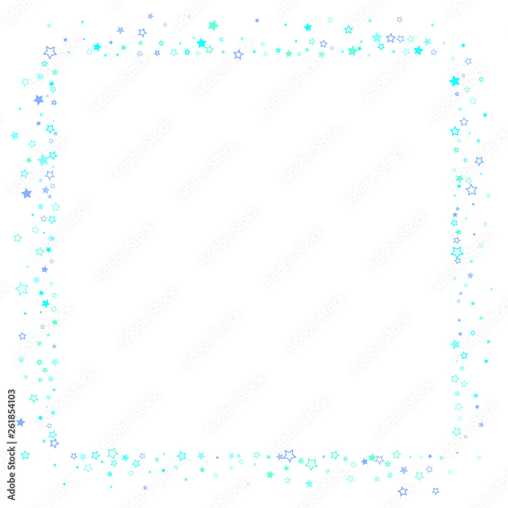 Blue, cyan, turquoise glitter stars confetti