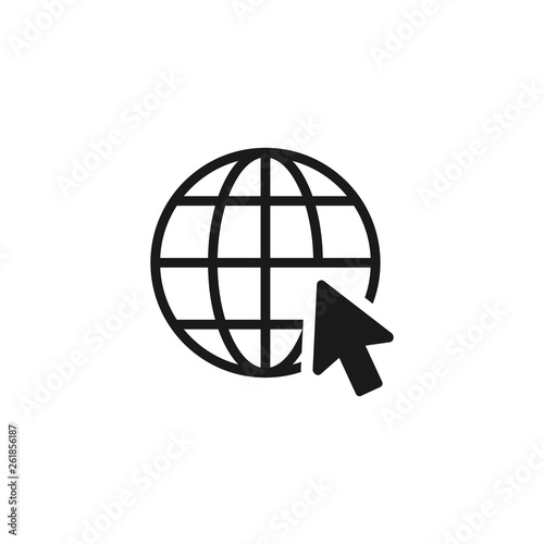 Go to web Icon in trendy flat style isolated on white background. Website pictogram. Internet symbol for your web site design, logo, app, UI. Vector illustration