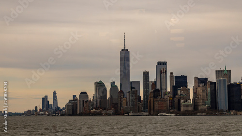 Skyline of Manhattan in NYC USA seen from a ferry  © ms_pics_and_more
