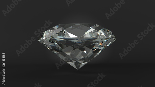 Cut diamond over black background