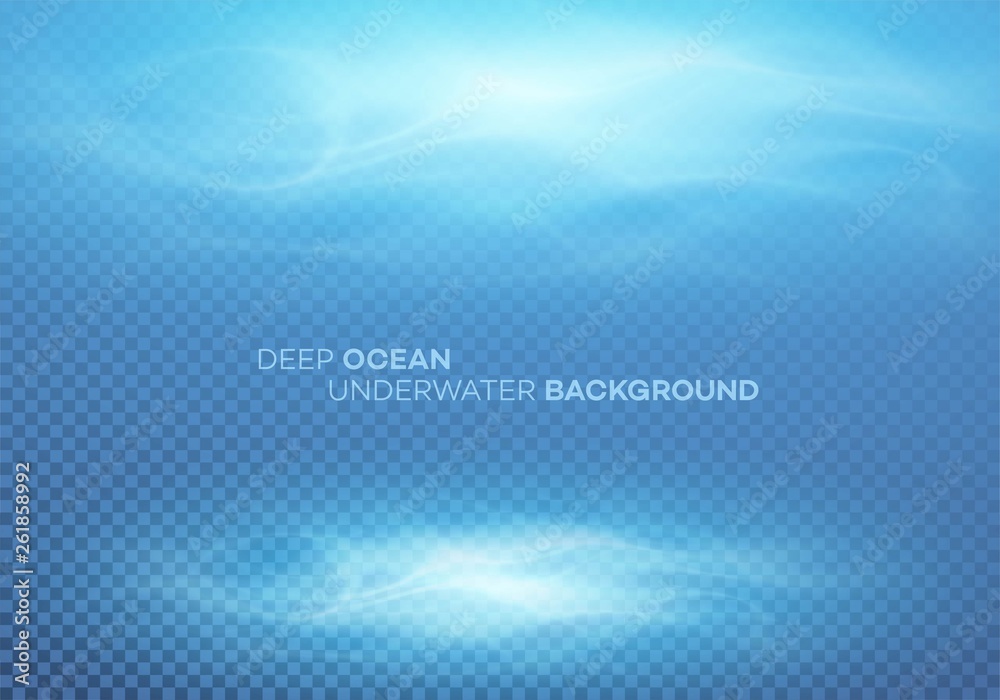 Blue deep water and sea abstract natural background. Vector illustration
