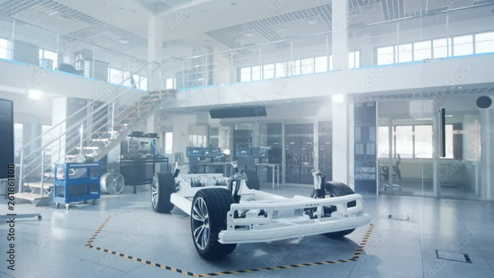 Concept of Authentic Electric Car Platform Chassis Prototype Standing ...