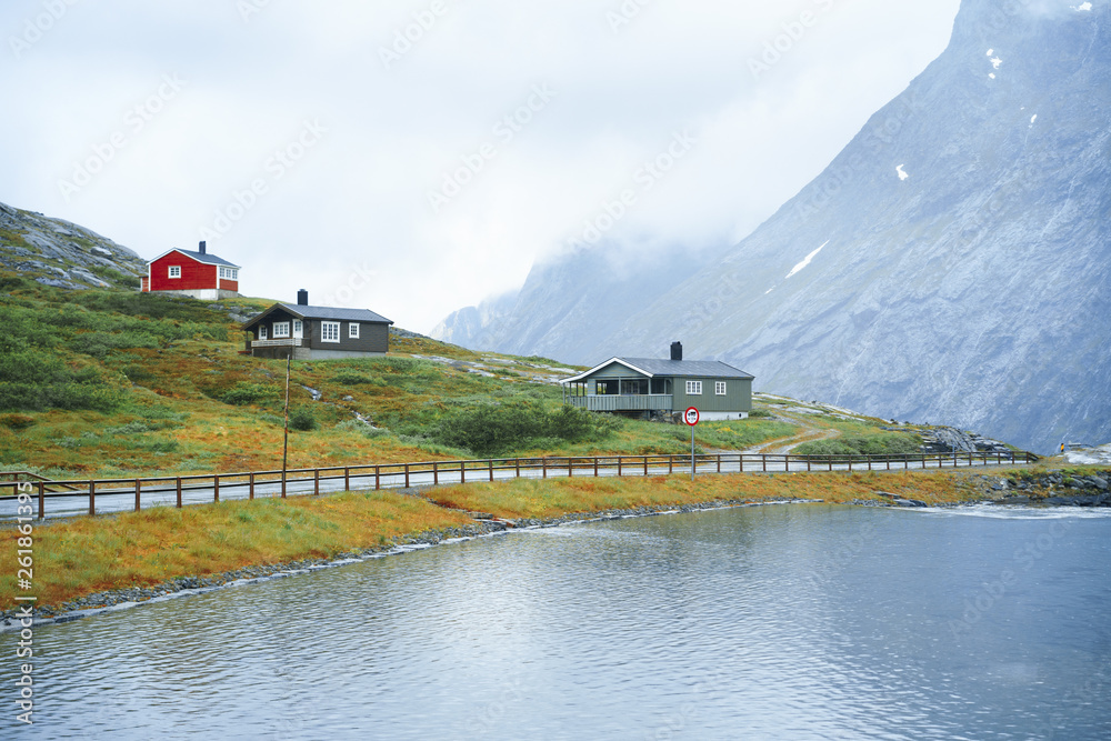 spellbinding landscape of Norwegian nature with high charming mountains and hills, wonderful rivers in which it is impossible not to fall in love