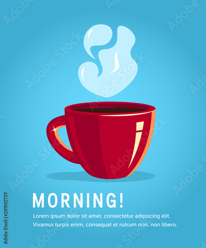 Red cup of coffee or black tea  vector