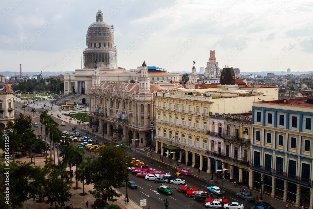 Life on the streets of Havana, Cuba with local architecture on display